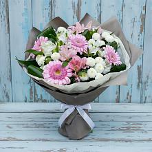Букет цветов из:  Герберы, Альстромерии и Хризантемы в Долаково