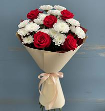 Букет цветов из:  Розы и Хризантемы в Долаково