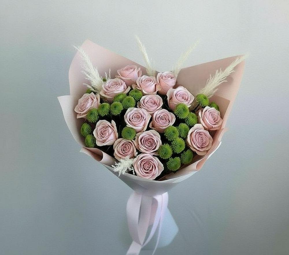 Букет цветов из: Розы и Хризантемы в Долаково