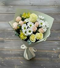 Букет цветов из:  Альстромерии, Розы и Хризантемы в Долаково