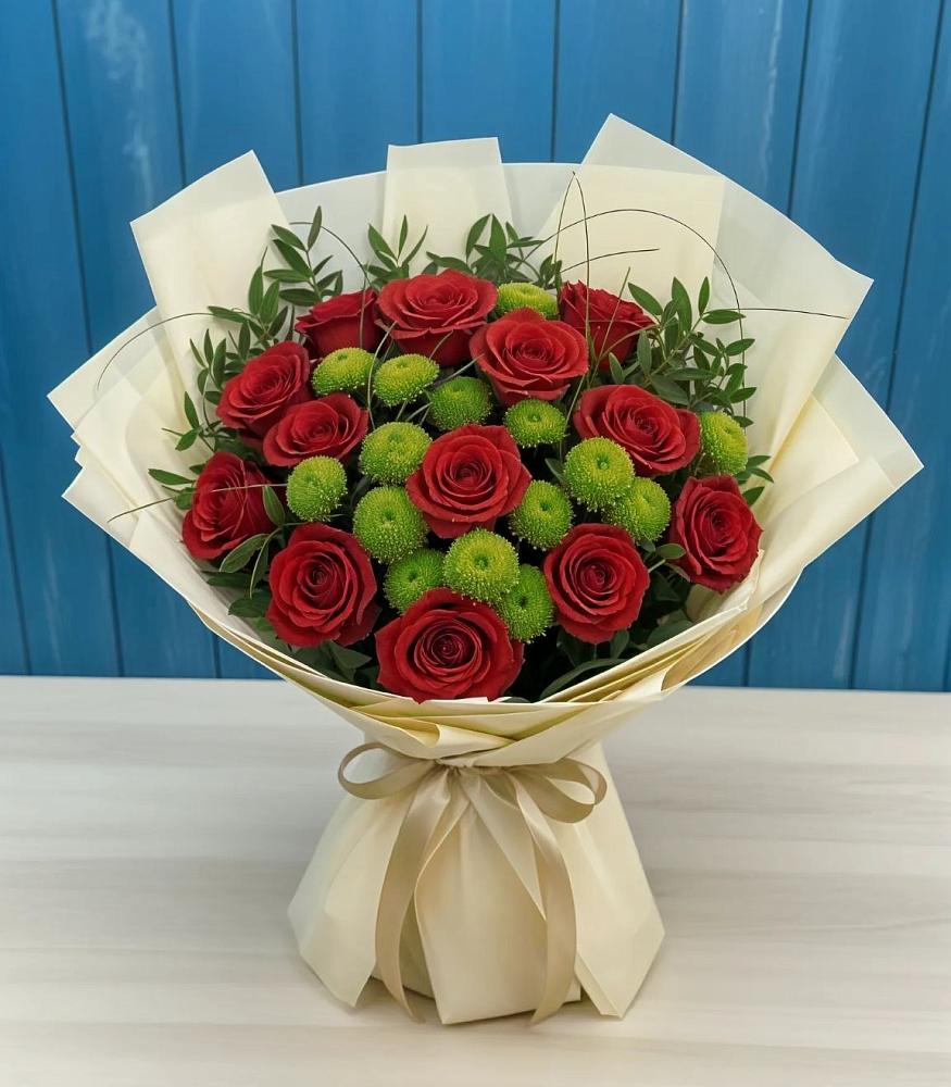 Букет цветов из: Розы и Хризантемы в Долаково